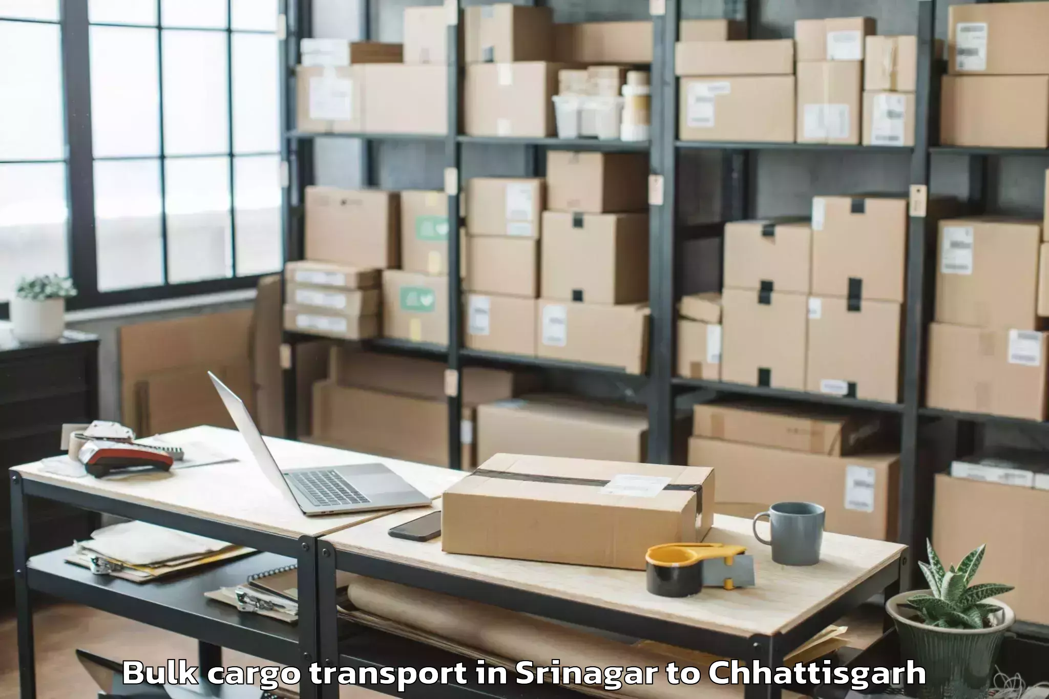 Srinagar to Bijapur Chhattisgarh Bulk Cargo Transport